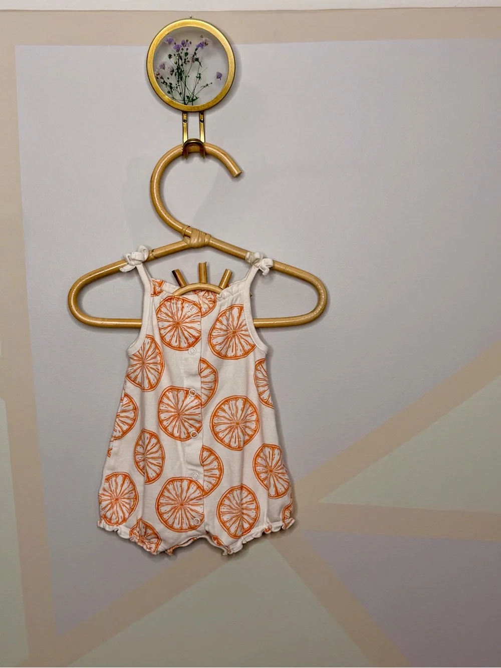 Carter's White Romper with Orange Citrus Print